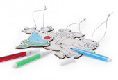 Wood Ornaments Set