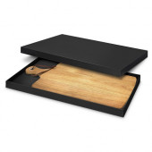 Wooden Serving Board with Stainless Steel Rivet Handle 