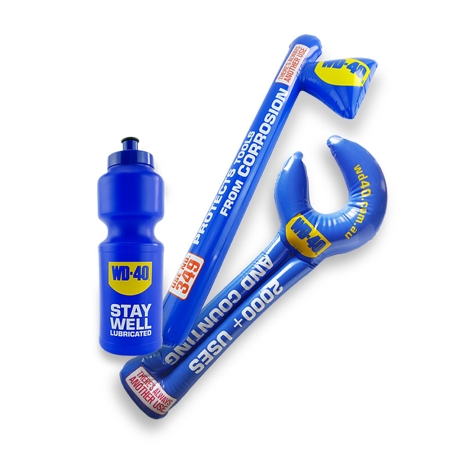 WD-40 Water Bottle and Custom Inflatables
